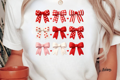 Valentine Crochet Bow Clipart PNG Product Image 2