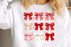 Valentine Crochet Bow Clipart PNG Product Image 3