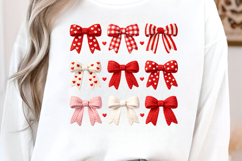 Valentine Crochet Bow Clipart PNG Product Image 4