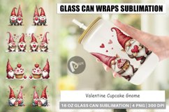 Glass Can Wraps Valentine Cupcake Gnome Product Image 1