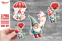 Valentine Cupid Gnome PNG Stickers