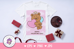 Cupid teddy bear clipart: Lovely valentine animals kawaii Product Image 2