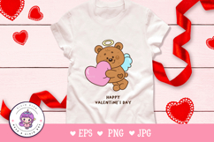 Cupid teddy bear clipart: Lovely valentine animals kawaii Product Image 4