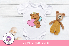 Cupid teddy bear clipart: Lovely valentine animals kawaii Product Image 5