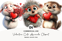 Valentine Cute Animals Clipart Product Image 1