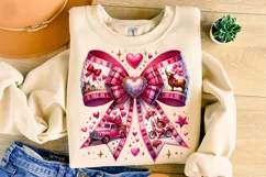 Valentines Howdy Coquette Bow PNG, Valentine's Day Bow PNG Product Image 3