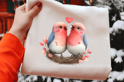 Valentine Cute Couple Birds Clipart Product Image 2