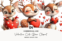 Valentine Cute Deer Clipart Product Image 1