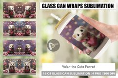 Glass Can Wraps Valentine Cute Ferret Product Image 1