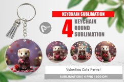 Keychain Valentine Cute Ferret Product Image 1