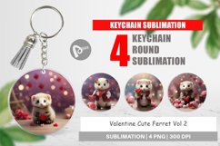 Keychain Valentine Cute Ferret Product Image 1