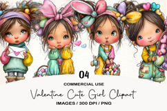 Valentine Cute Girl Clipart Product Image 1