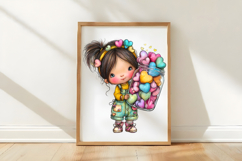 Valentine Cute Girl Clipart Product Image 3