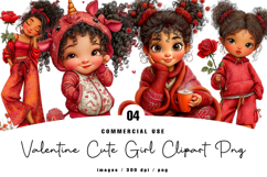 Valentine Cute Girl Clipart Png Product Image 1