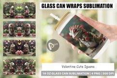 Glass Can Wraps Valentine Cute Iguana Product Image 1