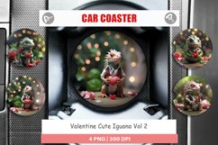 Car Coaster Valentine Cute Iguana Product Image 1