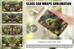 Glass Can Wraps Valentine Cute Kiwi Bird Product Image 1