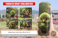 Tumbler Sublimation Wrap Valentine Cute Kiwi Bird Product Image 1