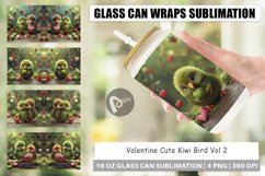 Glass Can Wraps Valentine Cute Kiwi Bird Product Image 1