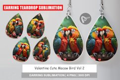 Earring Teardrop Valentine Cute Macaw Bird Product Image 1