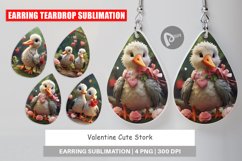 Earring Teardrop Valentine Cute Stork Product Image 1