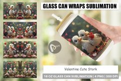 Glass Can Wraps Valentine Cute Stork Product Image 1