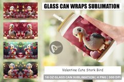 Glass Can Wraps Valentine Cute Stork Product Image 1