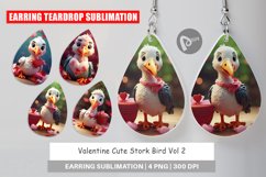 Earring Teardrop Valentine Cute Stork Bird Product Image 1