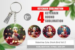 Keychain Valentine Cute Stork Bird Product Image 1