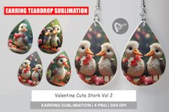 Earring Teardrop Valentine Cute Stork Bird Product Image 1
