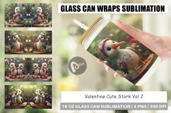 Glass Can Wraps Valentine Cute Stork Bird Product Image 1