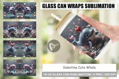 Glass Can Wraps Valentine Cute Whale Product Image 1