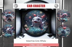 Car Coaster Valentine Cute Whale Product Image 1