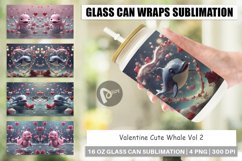 Glass Can Wraps Valentine Cute Whale Product Image 1