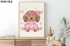 Valentine Dachshund Dog PNG Product Image 3