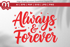 Always &amp; Forever Valentine Quotes SVG Design Product Image 1