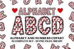 Valentine Alphabet Clip Art, valentines day letters doodle Product Image 1