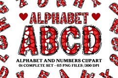 Valentine Alphabet Clip Art, valentines day letters doodle Product Image 1