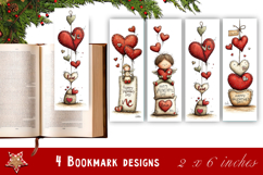 Watercolour Valentine Day animals Bookmarks Sublimation Product Image 1