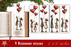 Watercolour Valentine Day animals Bookmarks Sublimation Product Image 1
