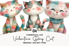 Valentine Day Cat Clipart Product Image 1