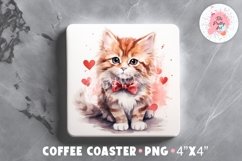 Valentine Square Coaster, Coffee Square Coaster Sublimation Png,  Square Coaster Png