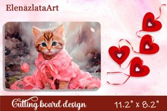 Romantic cat valentines day Cutting Board Sublimation Product Image 1