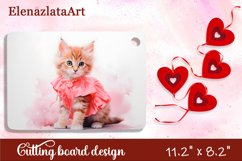 Romantic cat valentines day Cutting Board Sublimation Product Image 1