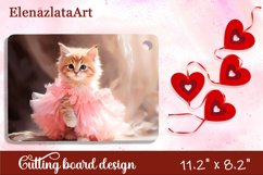 Romantic cat valentines day Cutting Board Sublimation Product Image 1