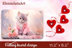 Romantic cat valentines day Cutting Board Sublimation Product Image 1