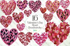 Valentine Day Heart Brushstroke Clipart Bundle Product Image 1