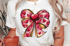 Valentine&#039;s day Heart Coquette bow Png, Retro Valentine PNG Product Image 3