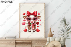 Valentine Day Highland Cow Sublimation Product Image 3