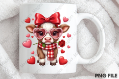 Valentine Day Highland Cow Sublimation Product Image 4